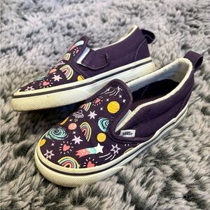 Vans ToddlerPurple Slip-On Sneakers with Space Theme